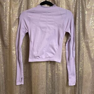 Free People Movement Lilac Lavender Good Karma High Neck Stretchy Top M/L NWOT